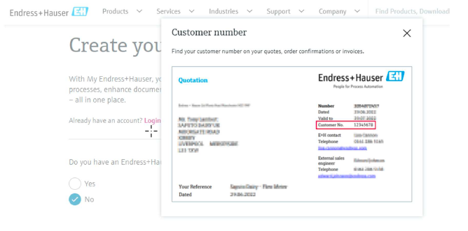 Account creation and registration form