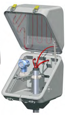 ThermaGuard enclosure open view showing integrated heating elements